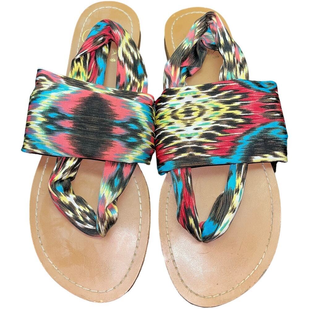 Colin Stuart Colorful Slingback Leather Sandals 5